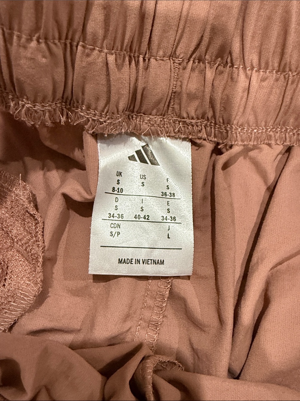 adidas Dusty Rose Wide-Leg Track Pants with White Stripes - Picture 4 of 4